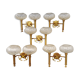 Set of 5 glass and brass sconces from the 70s