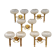 Set of 5 glass and brass sconces from the 70s