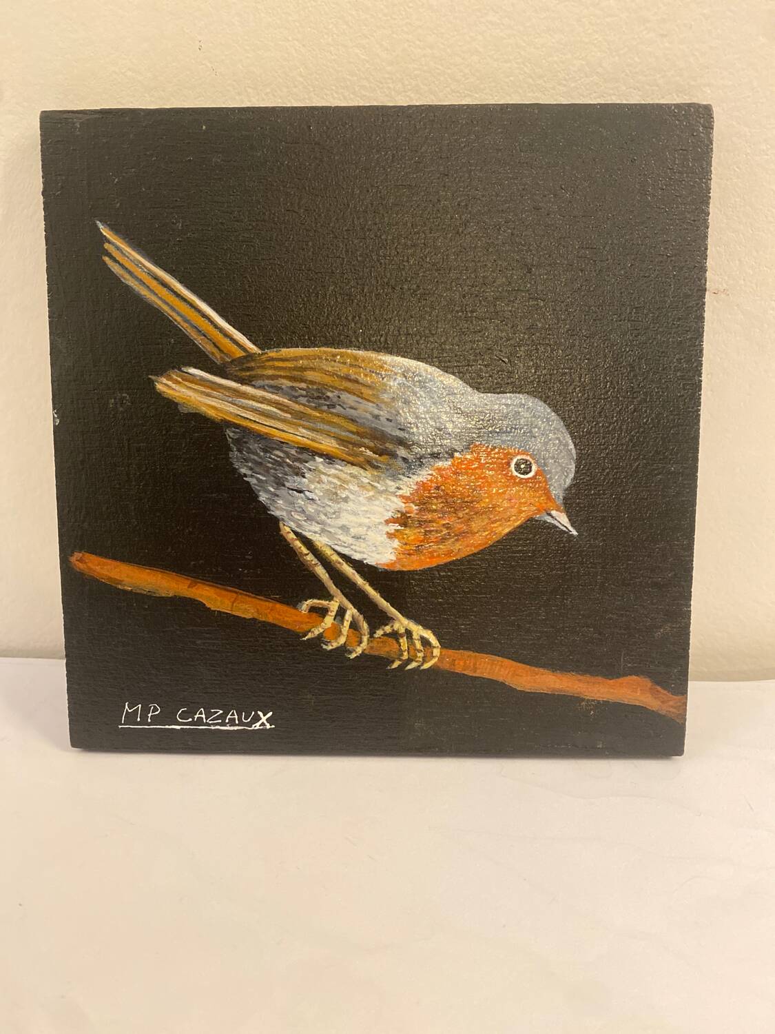 Oiseau peinture sur bois