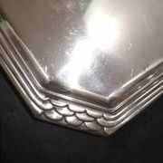 Art Deco silver metal tray with Orbrille house hallmarks