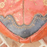 Red and black moroccan pouf