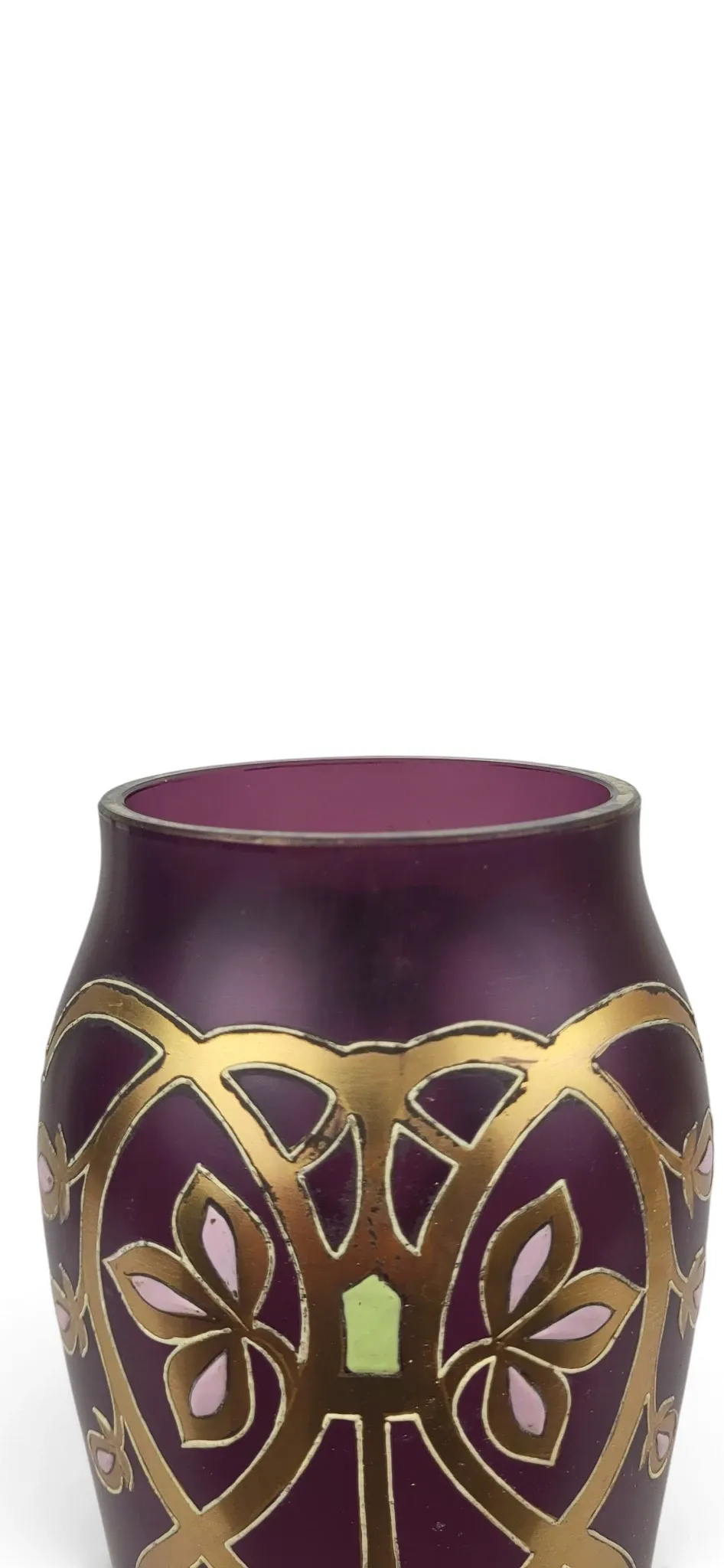 Art Nouveau vase in enamelled glass, Bohemia, 1900-1910