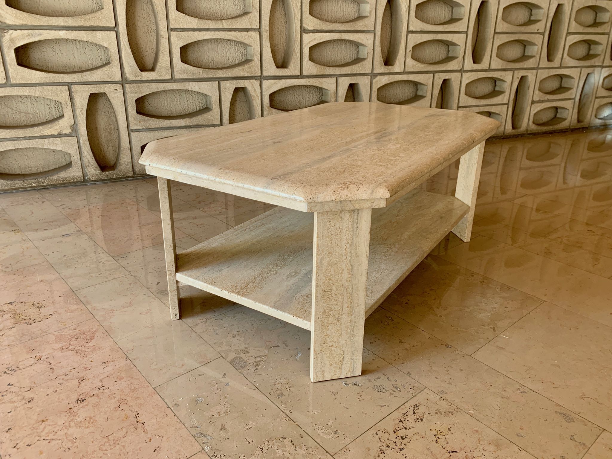 Travertine table. Original creation. 1968