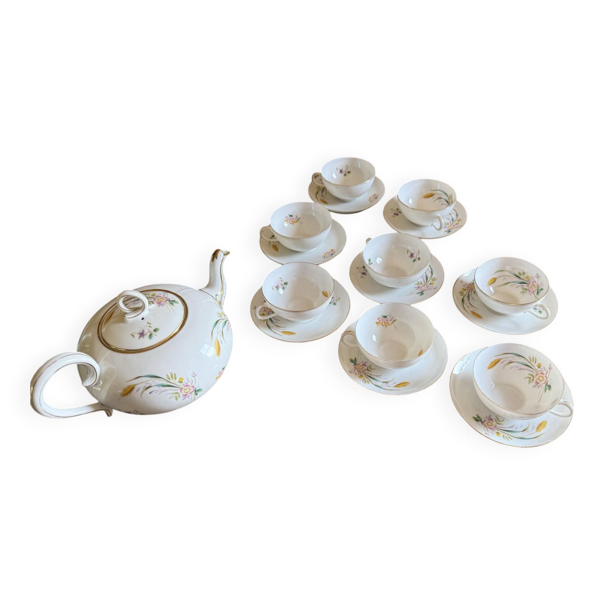 Théière très élégante et ses 8 tasses