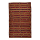 Turkish Striped Red Brown Vintage Kilim Rug, 154x246Cm