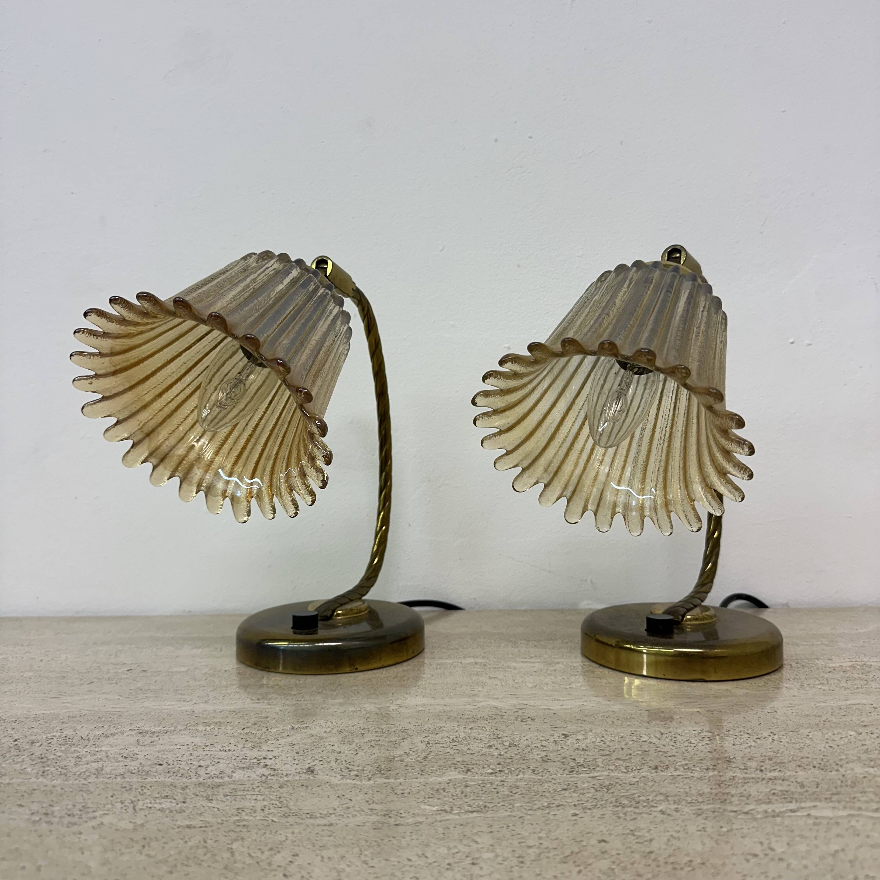Lot de 2 lampes de table art déco, années 50