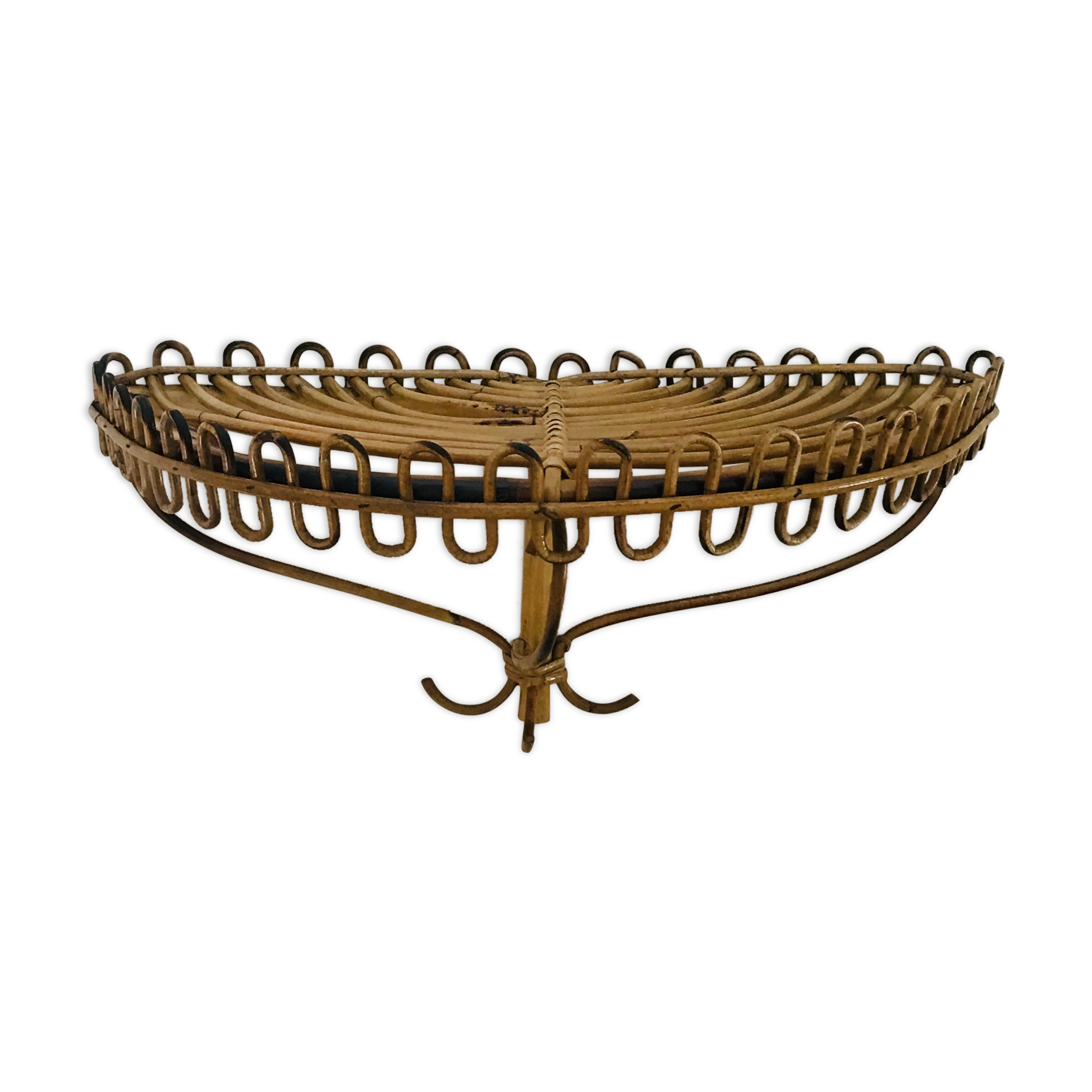Rattan shelf, Italy 60s