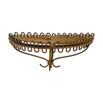 Rattan shelf, Italy 60s