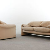 Set of Maralunga 2-seater & armchair by Vico Magistretti for Cassina, Italy