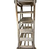 VINTAGE INDUSTRIAL WOODEN SHELF ON WHEELS