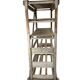 VINTAGE INDUSTRIAL WOODEN SHELF ON WHEELS