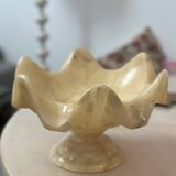 Superb empty pocket cup in white alabaster marble Vintage Italy 1960s