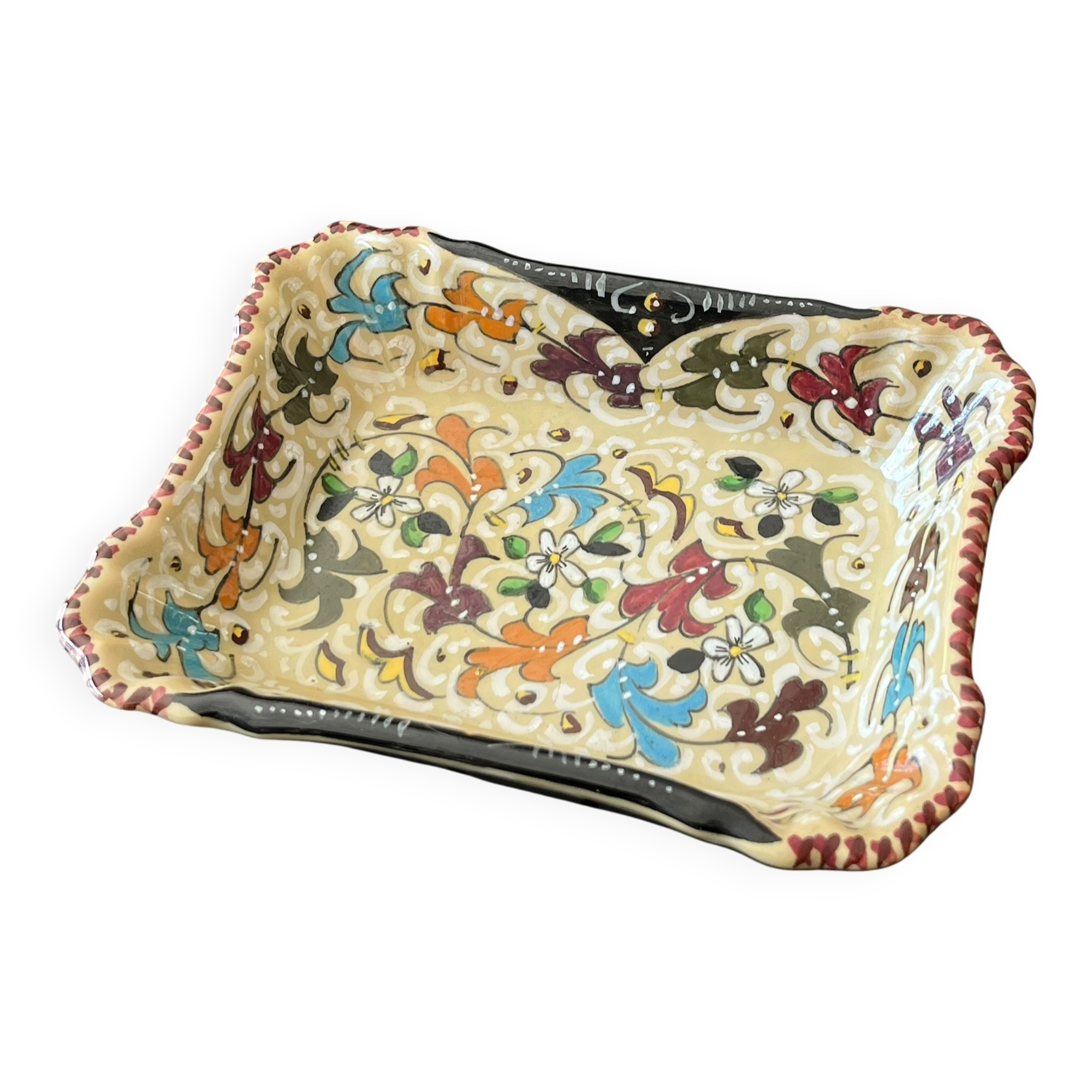 Ashtray, majolica bowl from Italy, M.G. Molaroni Pesaro, 1950s.
