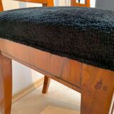 Set of Pair of Biedermeier Shovel Chairs, Walnut, Ink Painting, South Germany, 1830s