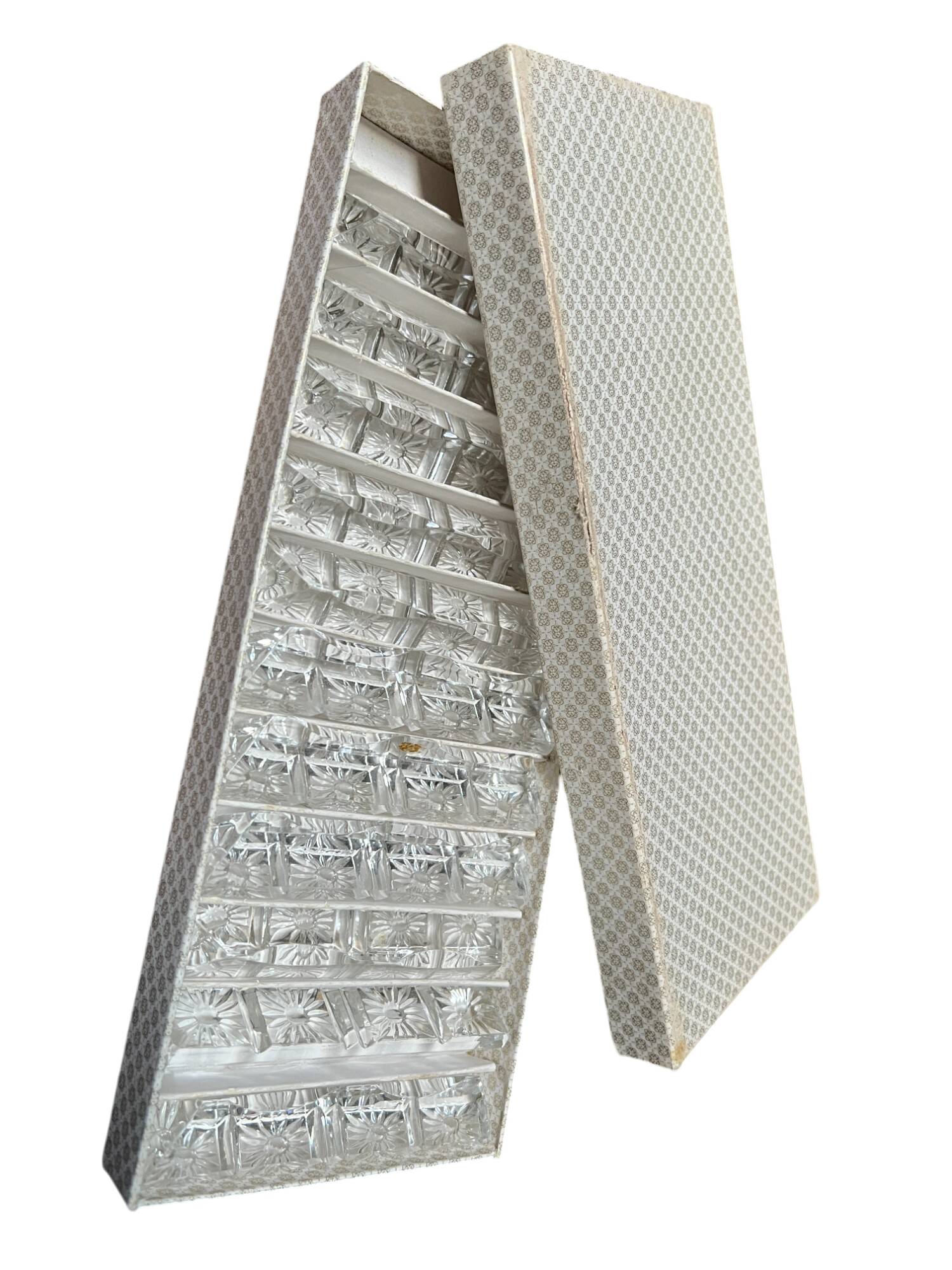 Box of 11 glass cutlery holders