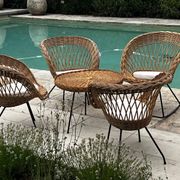 Ensemble de jardin en rotin vintage 1960