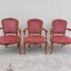 Série de 3 chaises Louis XV en chêne ancienne