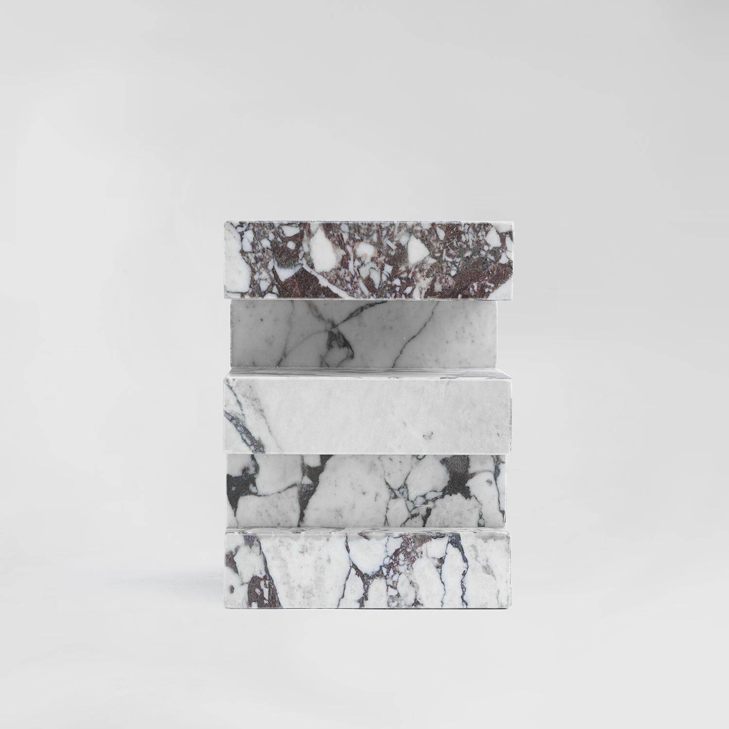 Calacatta side table "S Y N C", limited edition