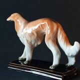 Chien Barzoï en céramique vintage