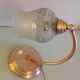 Brass bedside lamp and glass silkscreen vintage 50-60 years