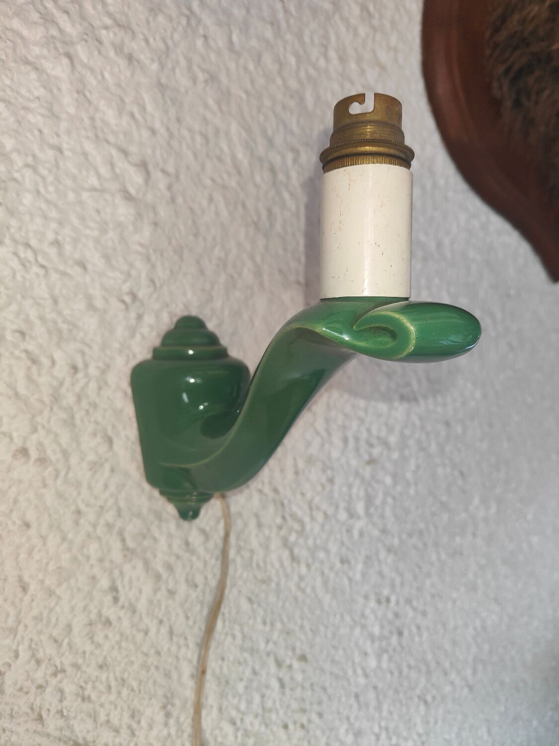 Wall lamp 50s green porcelain