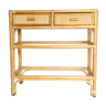 Rattan and wicker console, two drawers