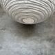Very large round Japanese-style rattan and natural linen pendant light D:80