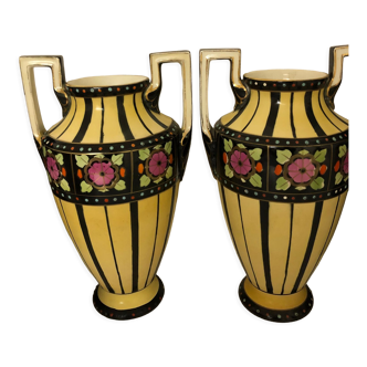 Pair of vases Boch La Louvière art deco 1930