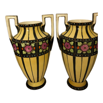 Paire de vases Boch La Louvière art déco 1930