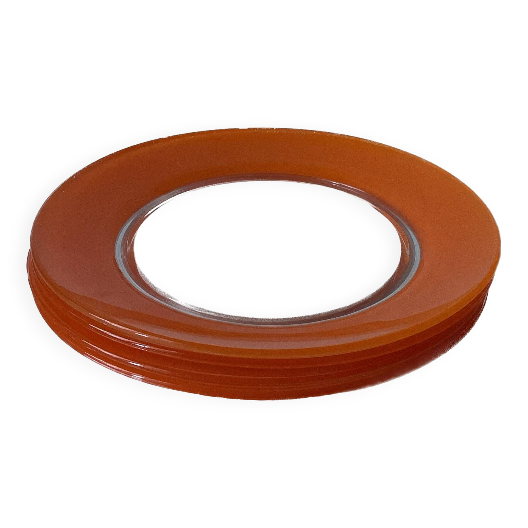 4 vintage orange Duralex plates