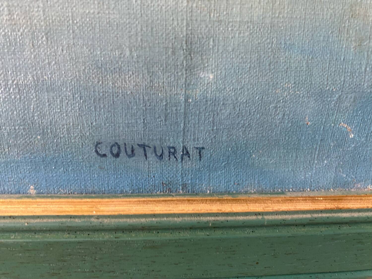 Signed village landscape