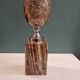 Large marble and chrome metal table lamp base from the 70s