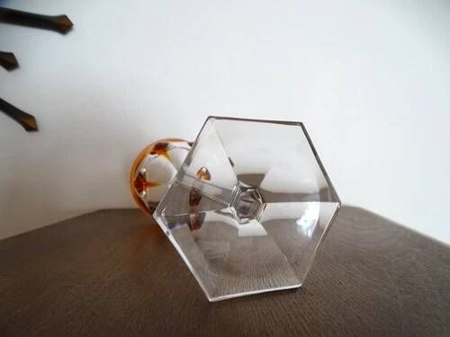 Baccarat "malmaison" orange double crystal wine glass - 19 cm