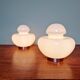 Lampe de table Space Age en opaline blanche, années 70