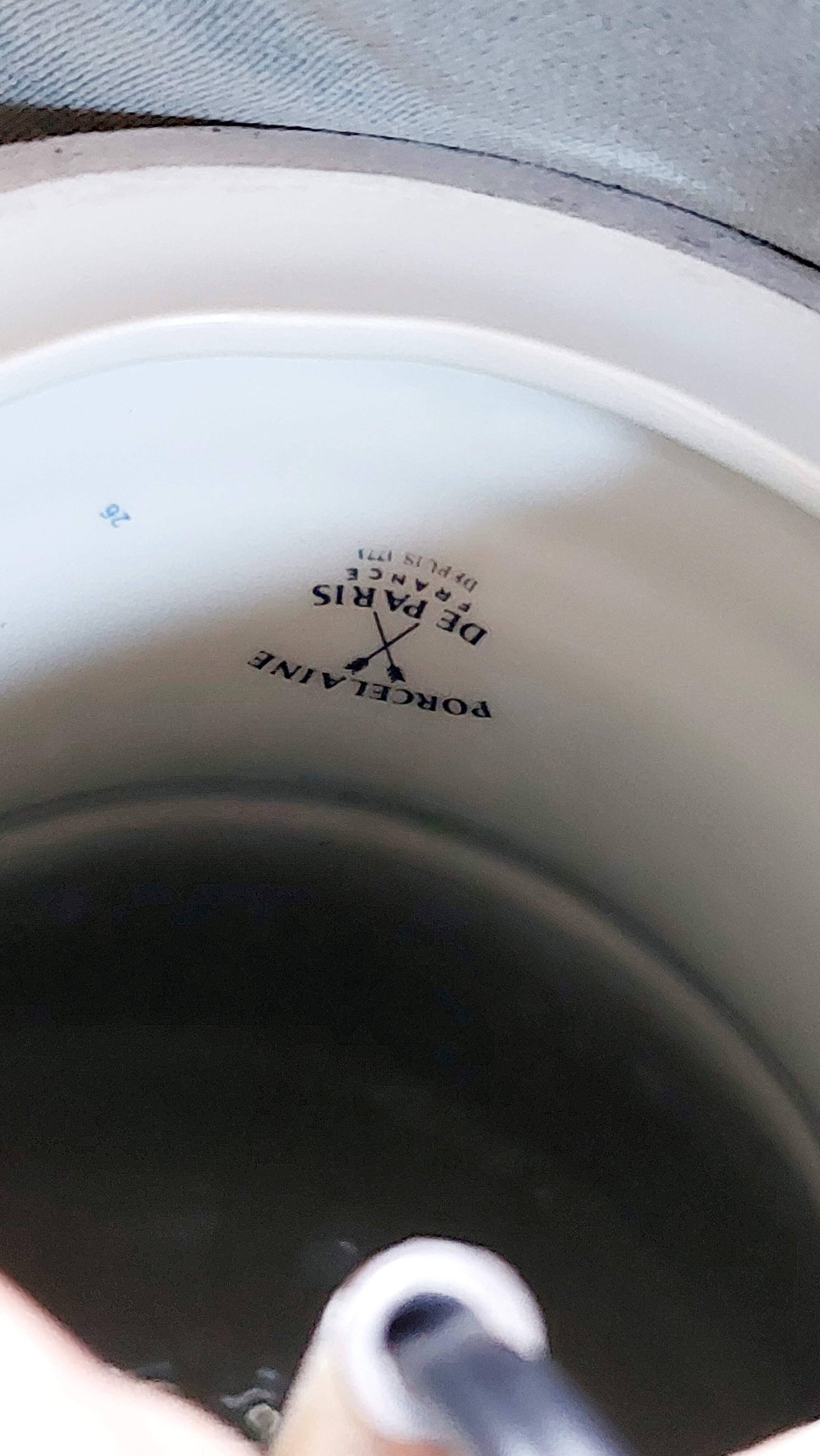 Hand-painted blue and white Paris porcelain lamp, circa 1980