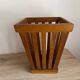 Old art deco basket style Frank Adnet design slatted waste paper basket