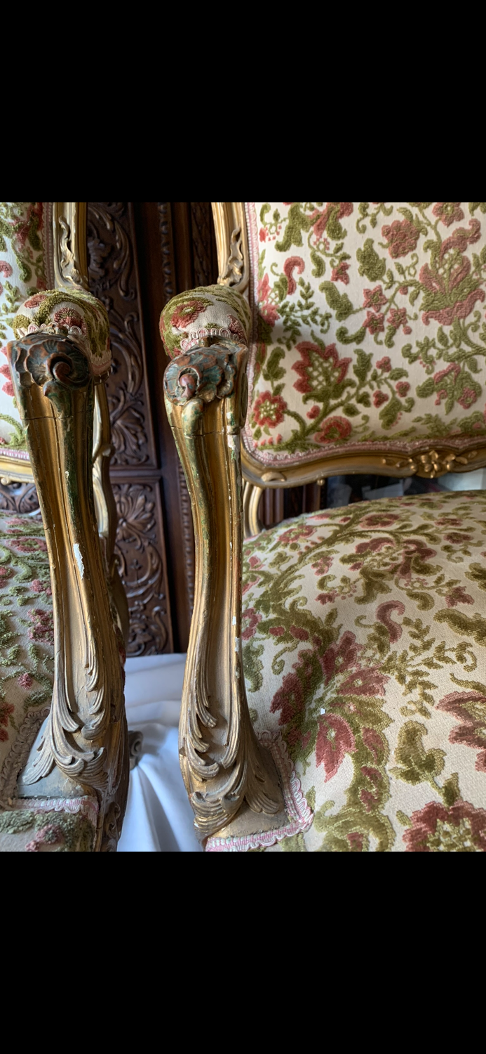 Pair of Louis XV style armchairs