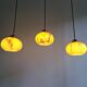Trio de suspensions art déco en opaline marbrée, Scailmont, 1920-30