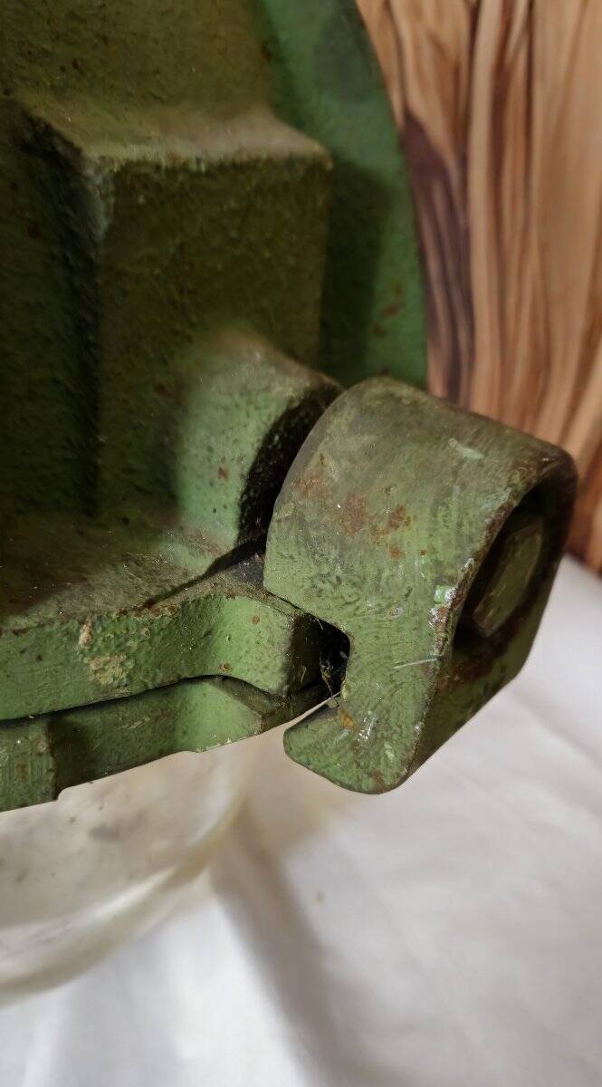 Old industrial cast iron lamp – workshop/factory light – glass