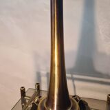 Very large brass and bronze lamp 1920 and opaque glass dome 55x20 4klg