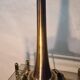 Very large brass and bronze lamp 1920 and opaque glass dome 55x20 4klg