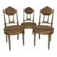 Series of three Louis XVI style chairs in gilded wood, circa 1900