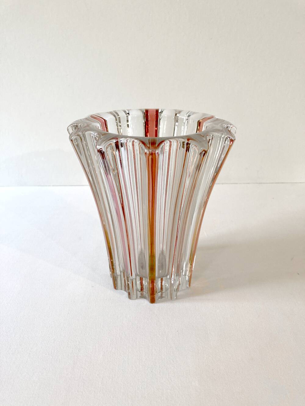 Glass vase signed Pierre D'Avesn, 1940s