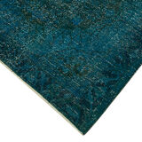 Handmade oriental unique 1980s 297 cm x 390 cm turquoise wool carpet