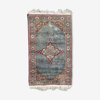 Vintage carpet in silk and cotton Kayseri Turkey 102x21cm