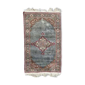 Tapis vintage en soie et coton Kayseri Turquie 102x21cm