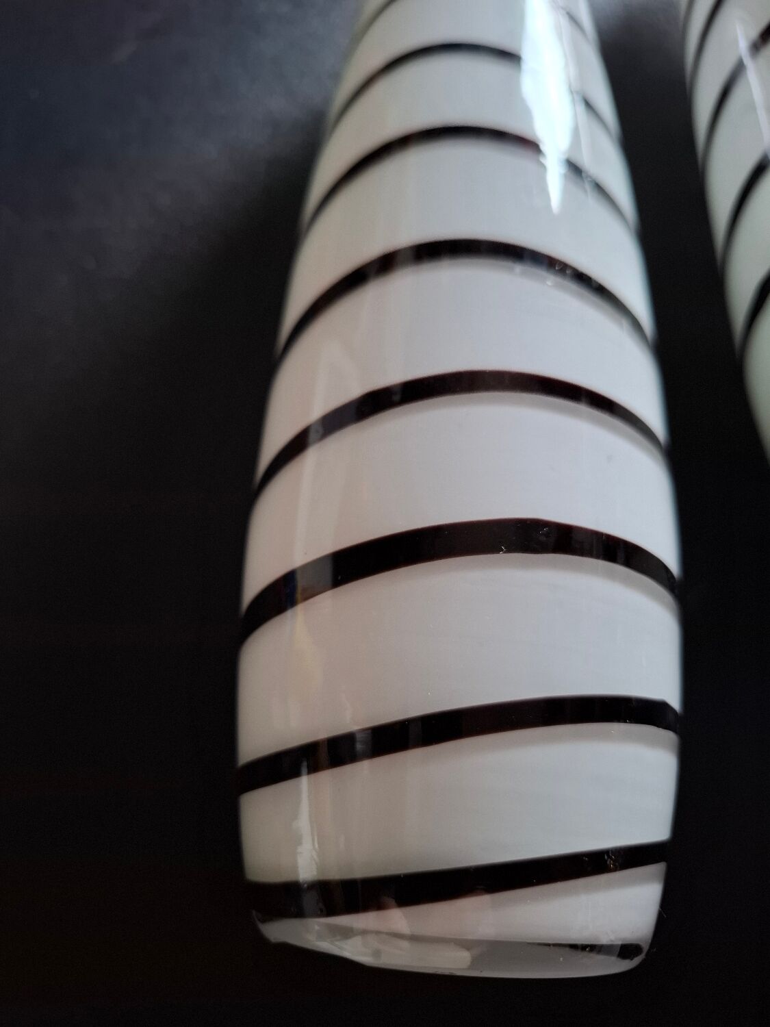 Set of 2 handcrafted opaline vases