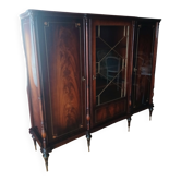 Louis XVI style mahogany bookcase/display cabinet with 3 doors