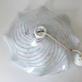 Vintage Murano lamp / swirl glass chandelier / unique hanging lamp 1980's