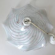 Vintage Murano lamp / swirl glass chandelier / unique hanging lamp 1980's